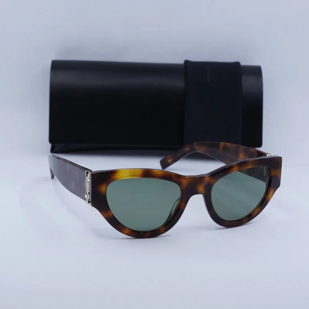 Saint Laurent SLM94 003 Cat Eye Sunglasses - Havana/Green - Picture 4 of 12